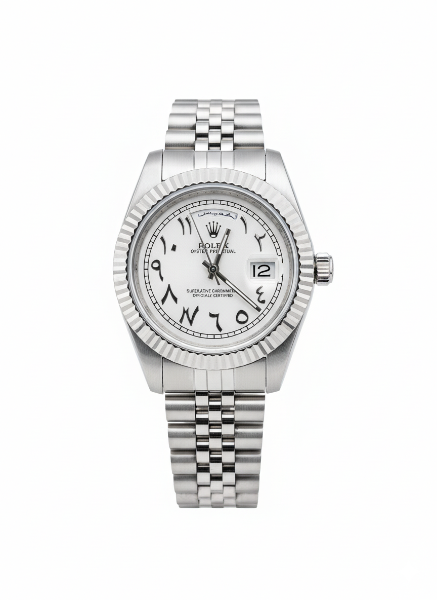 Rolex arabia Date de jour blanc