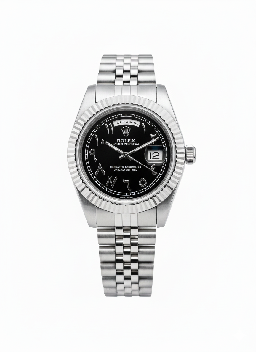 Rolex arabia Date de jour noir (Copie)