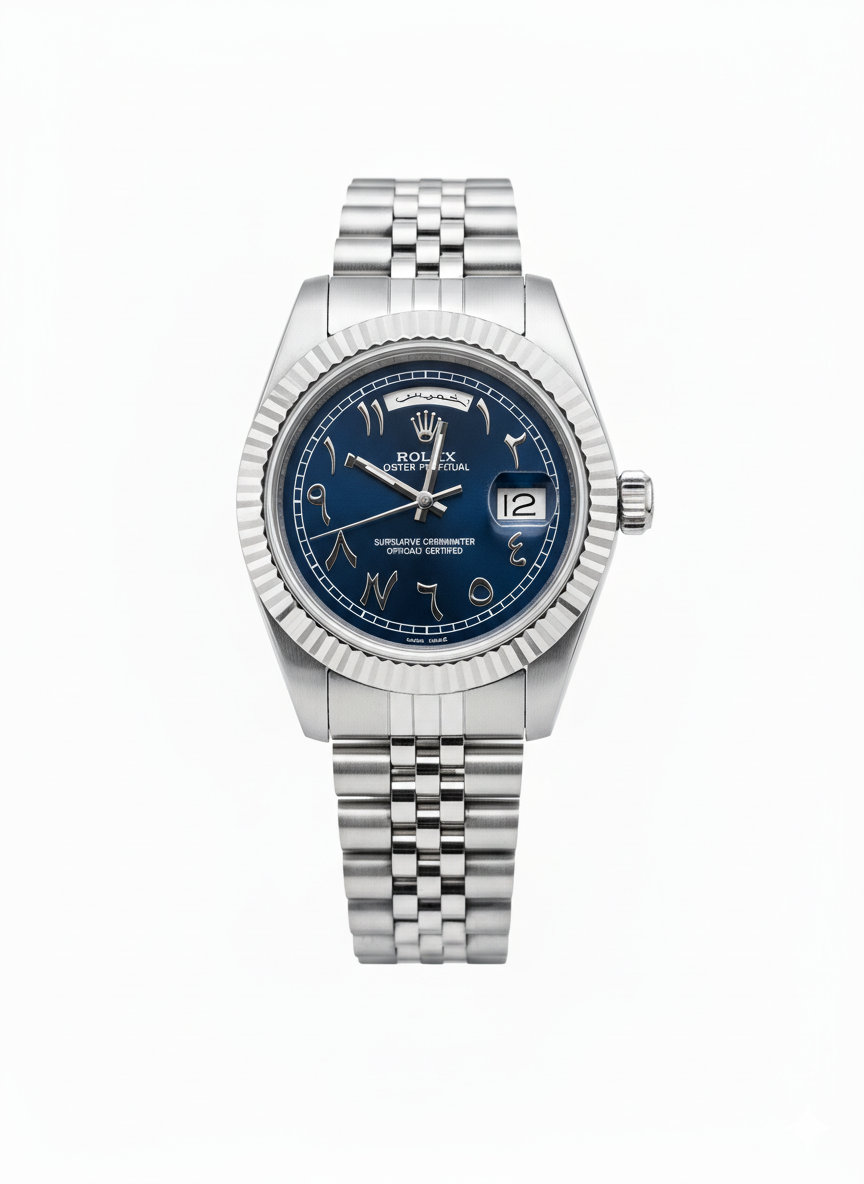Rolex arabia Date de jour Bleu