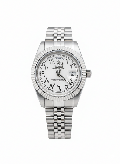 Rolex arabia Date de jour blanc