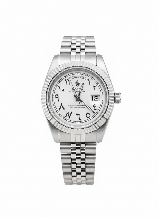 Rolex arabia Date de jour blanc