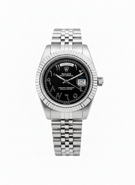 Rolex arabia Date de jour noir (Copie)