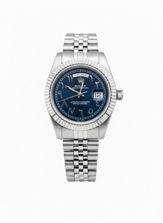 Rolex arabia Date de jour Bleu